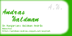 andras waldman business card